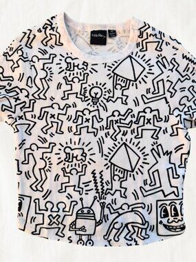 Keith Haring Crop Top Graphic Tee